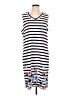 Kim Rogers Graphic White Casual Dress Size L - photo 1