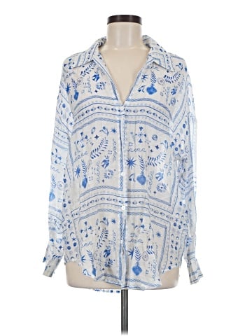 Peach Long Sleeve Blouse (view 1)