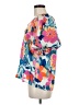 Entro 100% Polyester Floral Blue Short Sleeve Blouse Size M - photo 5