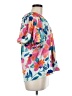 Entro 100% Polyester Floral Blue Short Sleeve Blouse Size M - photo 4
