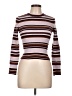 No Comment Stripes Brown Turtleneck Sweater Size L - photo 1