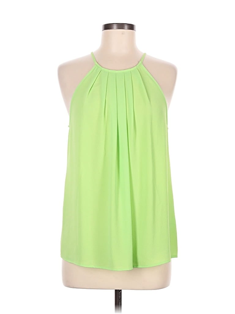 Pre-owned Cece Tank Top Green Halter Neckline Tops