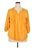 Notations 100% Polyester Yellow 3/4 Sleeve Blouse Size 3X - photo 1