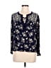 One September 100% Rayon Blue Long Sleeve Blouse Size M - photo 1
