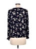 One September 100% Rayon Blue Long Sleeve Blouse Size M - photo 2