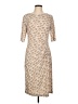 Connected Apparel 100% Polyester Print Tan Cocktail Dress Size 12 - photo 1