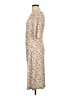 Connected Apparel 100% Polyester Print Tan Cocktail Dress Size 12 - photo 5