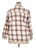 Universal Thread 100% Cotton Plaid Tan 3/4 Sleeve Button-Down Shirt Size XXL - photo 2