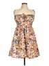 Unbranded 100% Polyester Floral Orange Cocktail Dress Size 12 - photo 1