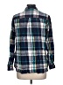 Old Navy 100% Cotton Plaid Teal Long Sleeve Button-Down Shirt Size L - photo 2