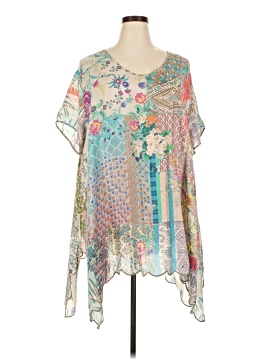 Johnny Was Short Sleeve Silk Top