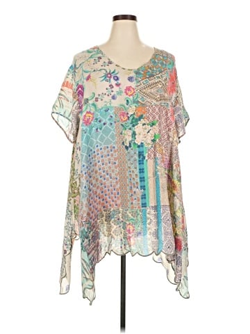 Johnny Was Short Sleeve Silk Top (view 1)
