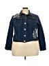 Ashley Stewart Graphic Blue Denim Jacket Size 22 Plus - photo 1