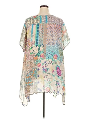 Johnny Was Short Sleeve Silk Top (view 2)