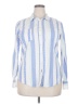 Merona 100% Cotton Stripes Blue Long Sleeve Button-Down Shirt Size XXL - photo 1