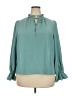 J.Crew 100% Polyester Teal Long Sleeve Blouse Size XXL - photo 1