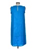 Ann Taylor 100% Polyester Solid Blue Casual Dress Size M - photo 2