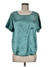 BB Dakota Metallic Teal Short Sleeve Blouse Size M - photo 1