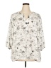 T Tahari 100% Polyester Floral Ivory 3/4 Sleeve Blouse Size 3X - photo 1
