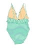 J.Crew Stripes Green One Piece Swimsuit Size 8 - photo 2