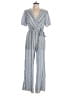 Charlotte Russe Chevron-herringbone Blue Jumpsuit Size L - photo 1