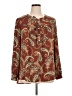 DR2 100% Polyester Paisley Brown Long Sleeve Blouse Size XL - photo 1