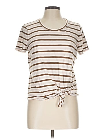 Madewell Whisper Cotton Knot-Front Tee in Myers Stripe (view 1)