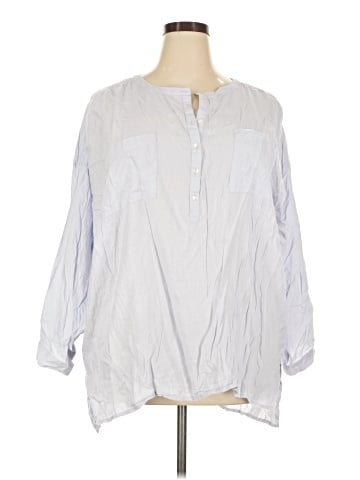 Ellos 3/4 Sleeve Button-Down Shirt (view 1)