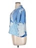 Rose + Olive 100% Polyester Color Block Blue Short Sleeve Blouse Size XL - photo 5