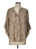 Vince Camuto 100% Polyester Animal Print Tan 3/4 Sleeve Blouse Size L - photo 1