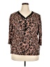 Rafaella 100% Cotton Brown 3/4 Sleeve Blouse Size 3X - photo 1