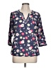 Boden Floral Blue 3/4 Sleeve Blouse Size 10 - photo 1