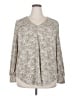 Lane Bryant Animal Print Tan Long Sleeve Blouse Size 18 - 20 Plus - photo 1