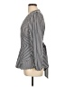 OVI 100% Polyester Stripes Silver Long Sleeve Blouse Size L - photo 5