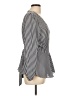 OVI 100% Polyester Stripes Silver Long Sleeve Blouse Size L - photo 4