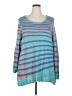 Soft Surroundings 100% Cotton Stripes Blue Pullover Sweater Size 2X - photo 1