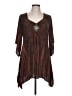 One World Brown 3/4 Sleeve Blouse Size L - photo 1