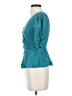 Parker 100% Silk Teal Short Sleeve Silk Top Size XS - photo 5