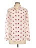 Zoe & Sam 100% Silk Polka Dots Ivory Long Sleeve Silk Top Size L - photo 1