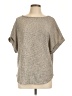 Max Studio Metallic Silver Short Sleeve Top Size L - photo 1