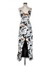 Lulus 100% Polyester Floral Silver Gray Cocktail Dress Size S - photo 1