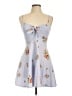 Forever 21 Floral Gray Casual Dress Size L - photo 1
