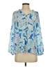 Lilly Pulitzer 100% Silk Blue 3/4 Sleeve Silk Top Size XS - photo 1