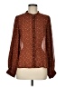Q2 Collection 100% Recycled Polyester Polka Dots Brown Long Sleeve Blouse Size M - photo 1