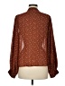 Q2 Collection 100% Recycled Polyester Polka Dots Brown Long Sleeve Blouse Size M - photo 2