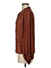 Q2 Collection 100% Recycled Polyester Polka Dots Brown Long Sleeve Blouse Size M - photo 5