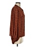 Q2 Collection 100% Recycled Polyester Polka Dots Brown Long Sleeve Blouse Size M - photo 4