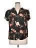 41Hawthorn 100% Polyester Floral Black Short Sleeve Blouse Size XL - photo 1