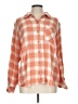 Joan Rivers Checkered-gingham Orange Long Sleeve Button-Down Shirt Size L - photo 1