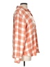 Joan Rivers Checkered-gingham Orange Long Sleeve Button-Down Shirt Size L - photo 4